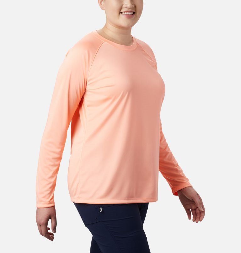 Women's Columbia PFG Tidal Tee II Long Sleeve Sweatshirts Pink | Plus Size CA-WLAC0